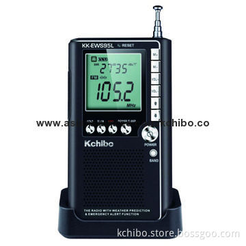 AM/FM Radio with Weather Warning, Scan-memory, FM Stereo, Calendar, Unit Sized 100 x 55 x 15mm